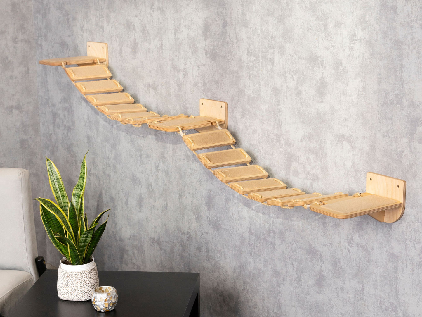 cat tower - wall shelves, cat bridge, pet steps, cat climbing wall, cat steps for wall