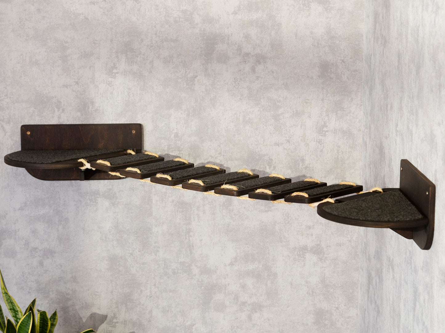 cat bridge, cat wall shelves, color wenge