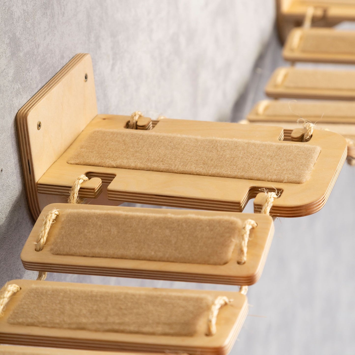 floating shelf, cat bridge, left view