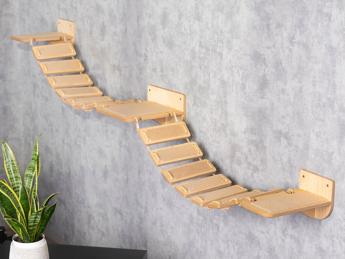 cat bridge, cat shelves for wall, ladder shelf, color clear, side view
