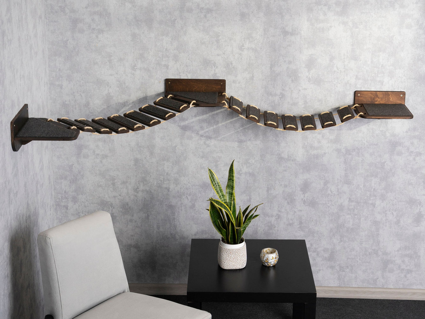 modern cat furniture, cat bridge, cat shelves, cat steps for wall, ladder shelf