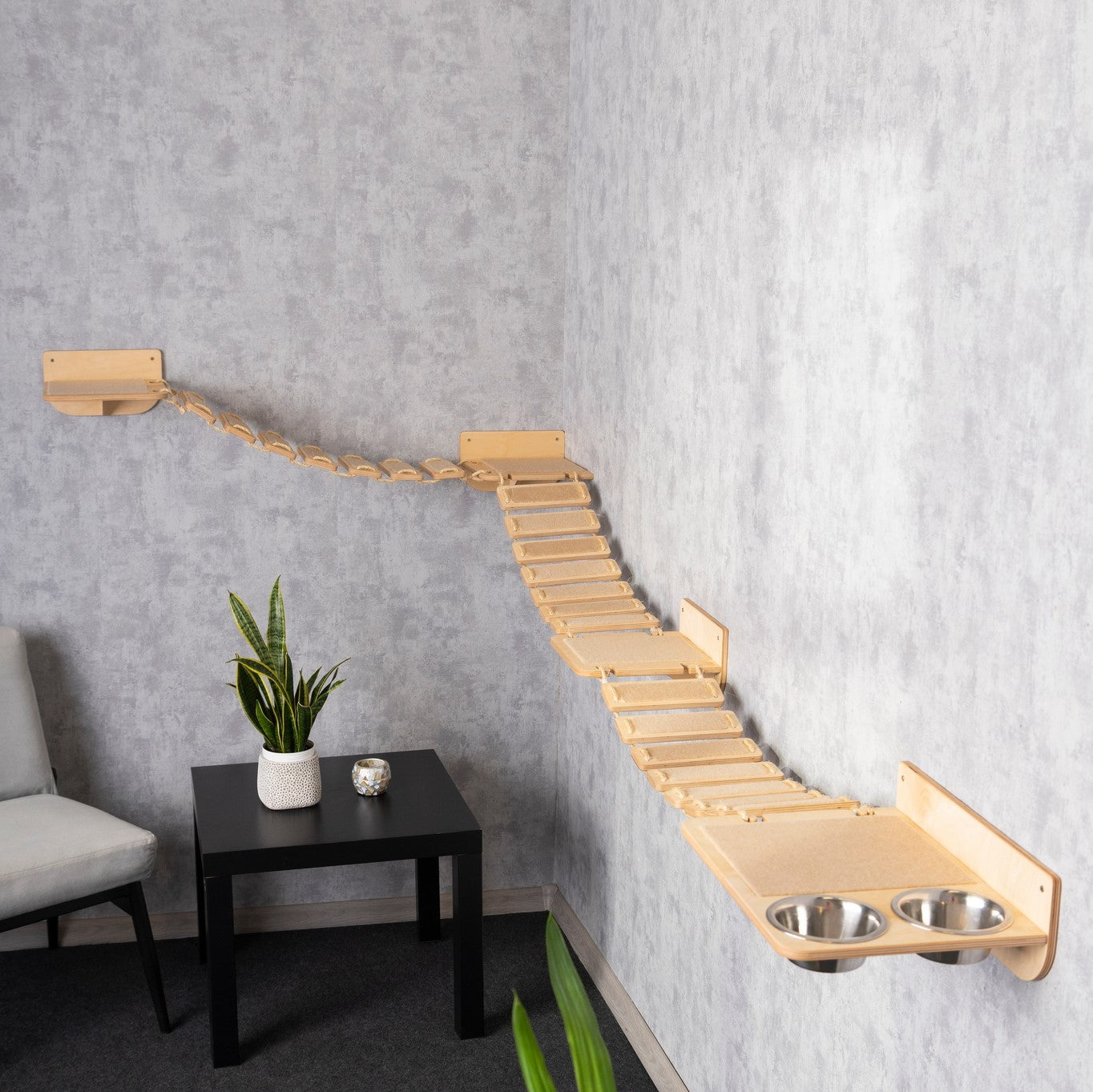 cat wall shelves, cat feeder, cat food bowl, cat feeding station, cat bridge, cat walkway, step pet, color clear