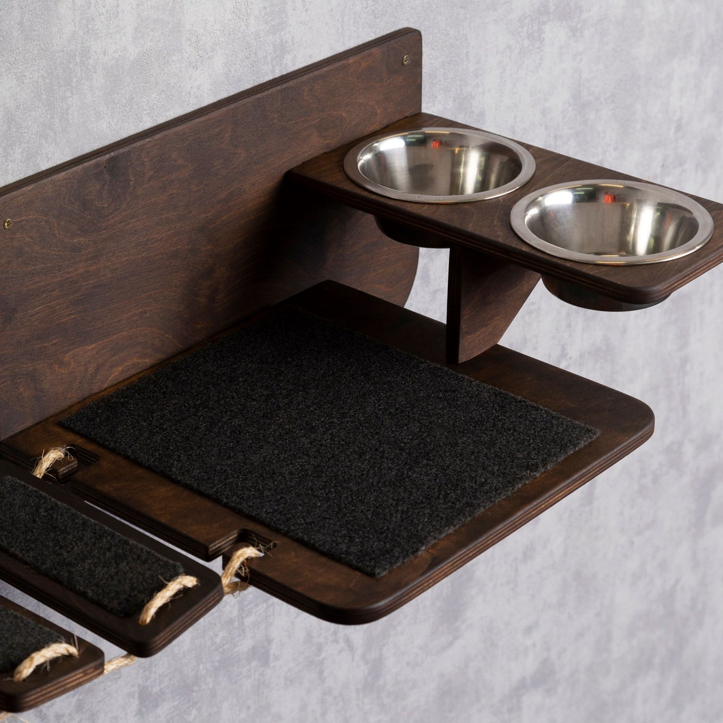 cat feeder, cat slow feeder, wall shelves, cat food bowl