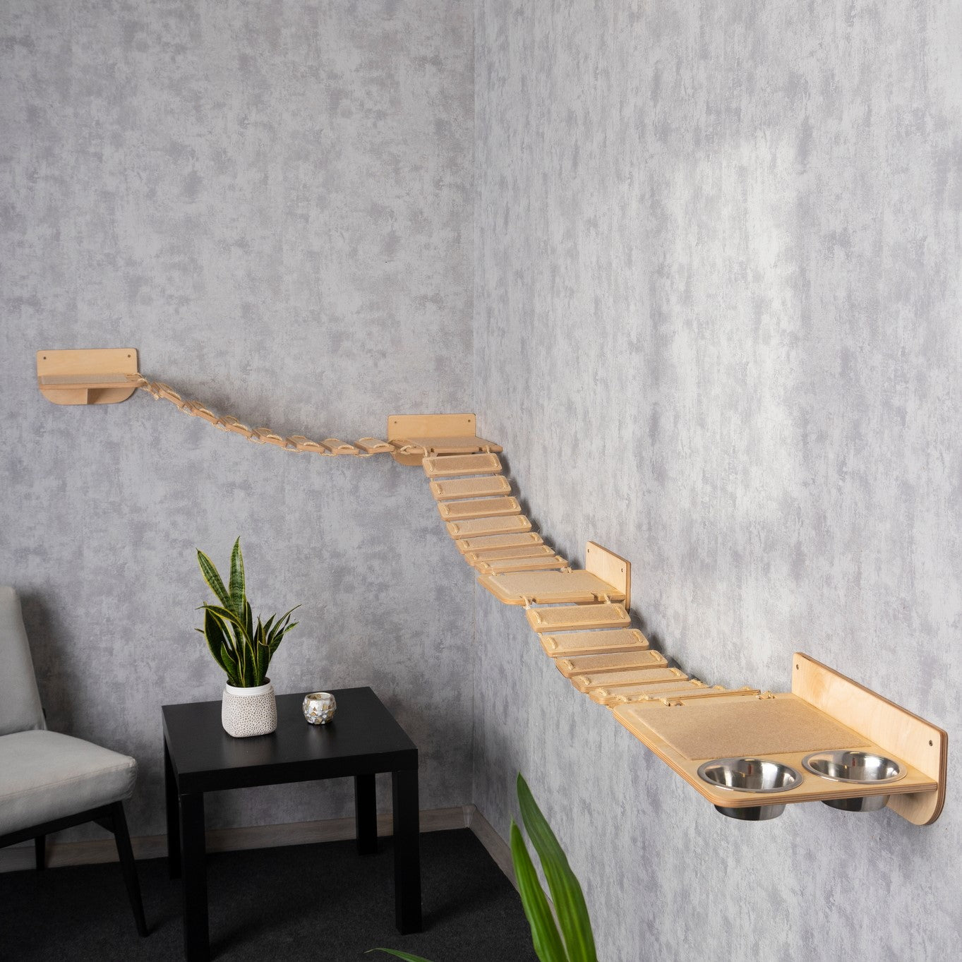cat wall shelves, cat feeder, cat food bowl, cat feeding station, cat bridge, cat walkway, step pet