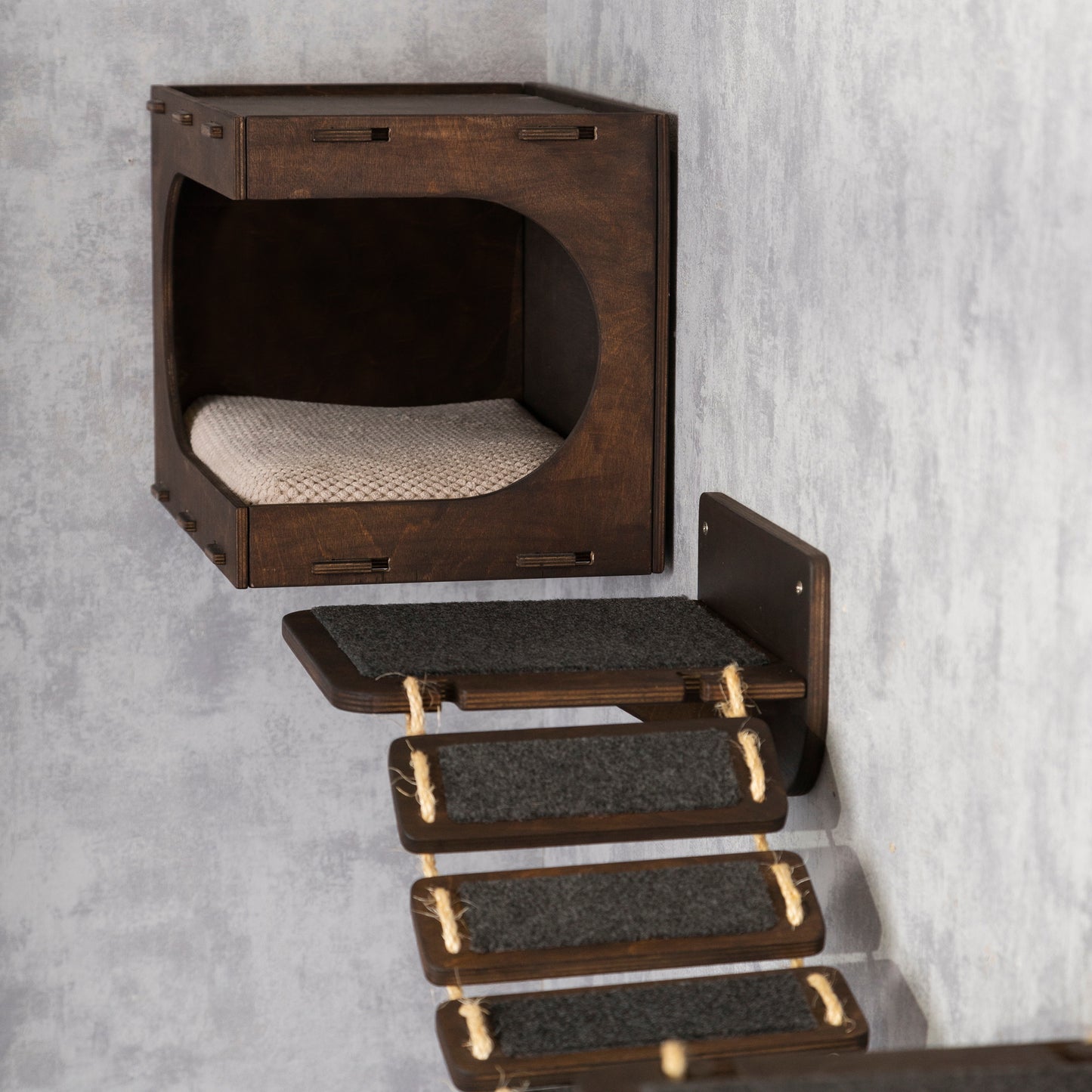 cat house, cat bridge, cat wall shelves