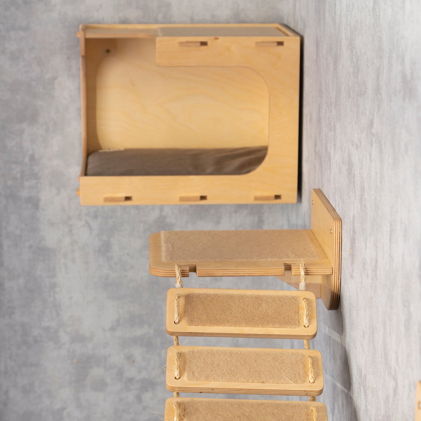 cat house, cat bridge, cat shelves