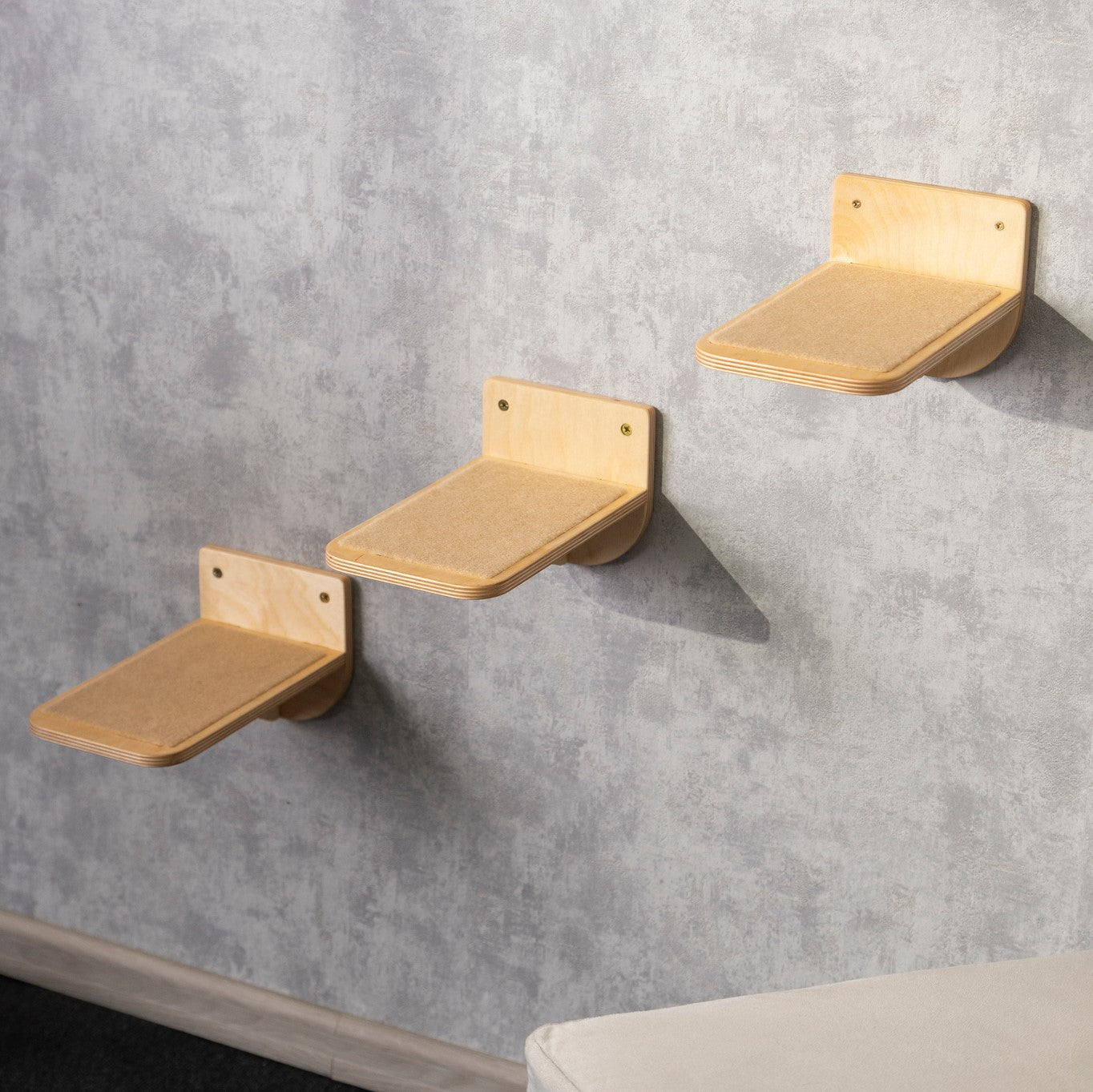 cat shelves for wall, pet steps, right view