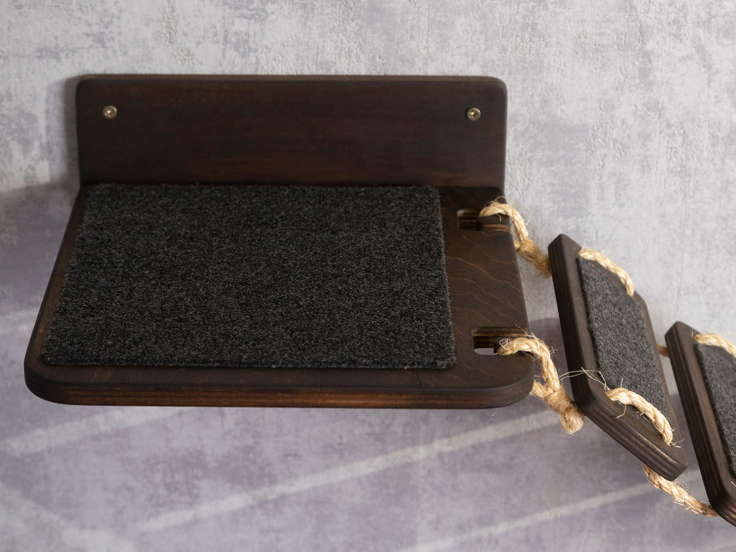 cat wall shelves, color wenge
