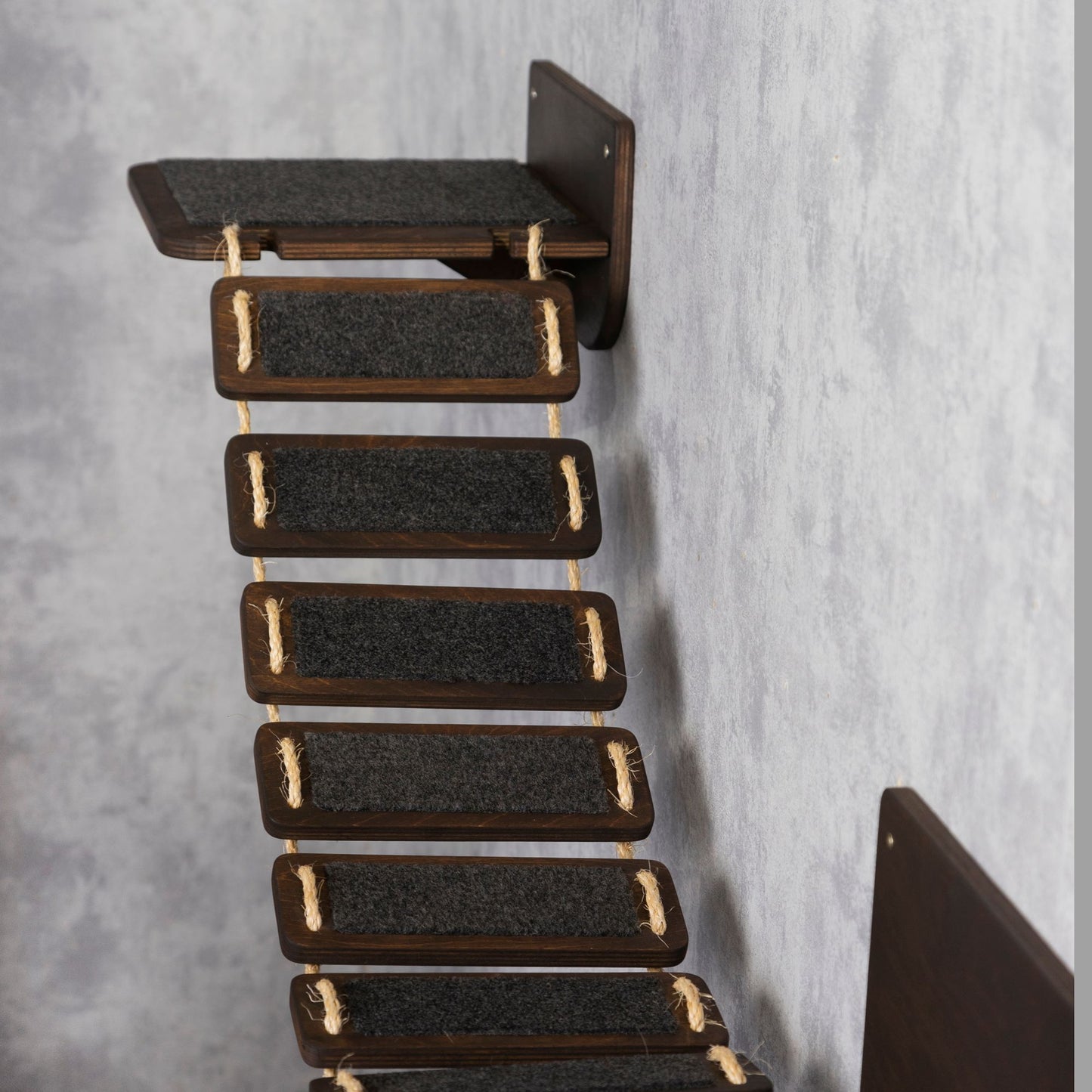 wall shelves, cat bridge, color wenge