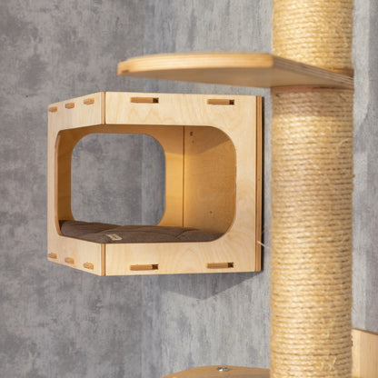 Modern Cat Tree with Cozy Houses and Stylish Shelves - Perfect Furniture for Your Feline Friend