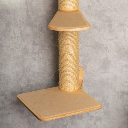 Space-Saving Cat Tree, Cat Feeder, Cat Steps with Built-In Cat Shelves - Ideal for Busy Felines