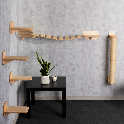 Multifunctional Cat Scratching Post: Transform Your Cat's Corner into an Adventurous Playground with Steps and a Bridge