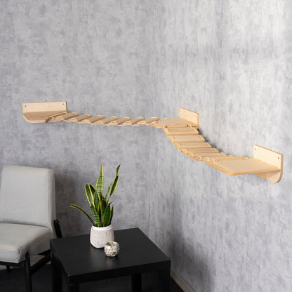 Handcrafted Cat Bridge and Shelf Combo - Perfect Play and Rest Area for Your Feline Friend