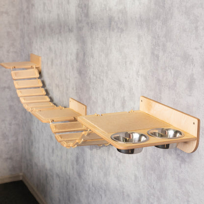 Cat Bridge with Integrated Feeder - A Functional and Decorative Addition to your Cat's Space!