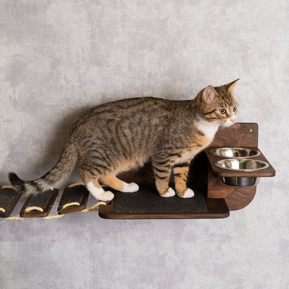 Cat Corner Bridge and Feeder Combo: The Perfect Play and Dining Spot for Your Feline Friend