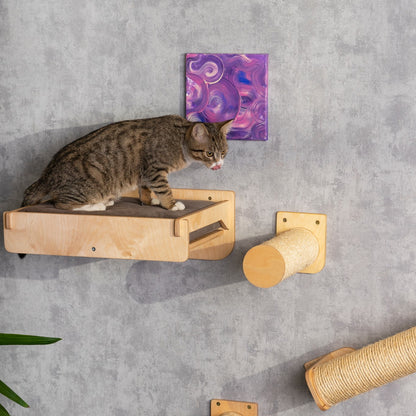 Multi-Functional Cat Bed: Feeder, Steps, and Scratching Post - Pamper Your Beloved Cat with the Ultimate Haven