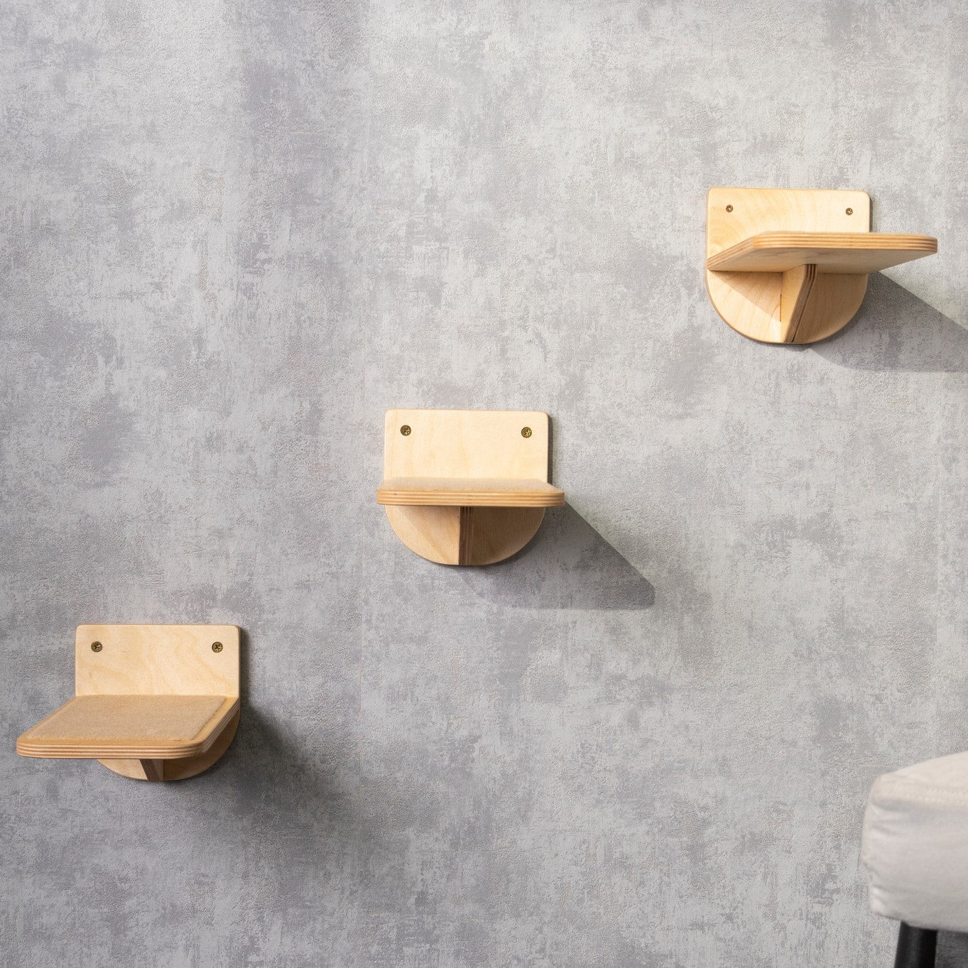 Handcrafted Floating Cat Shelves for Climbing and Perching