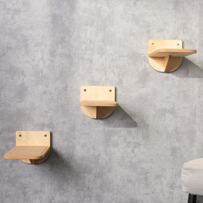 Handcrafted Floating Cat Shelves for Climbing and Perching