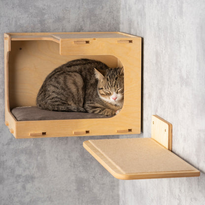 Stylish Cat Wall Houses with Integrated Steps - Create a Vertical Playground for your Feline Friend!