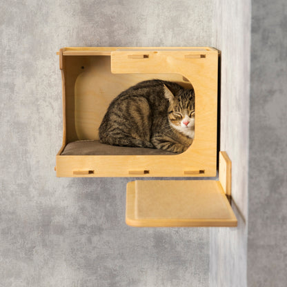 Stylish Cat Wall Houses with Integrated Steps - Create a Vertical Playground for your Feline Friend!