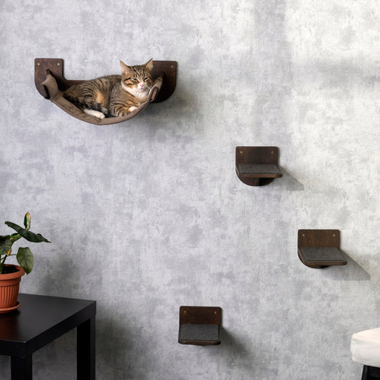 Stylish Cat Hammock and Cat Steps Set - Help Your Feline Reach New Heights in Comfort