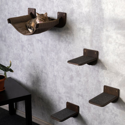 Stylish Cat Hammock and Cat Steps Set - Help Your Feline Reach New Heights in Comfort