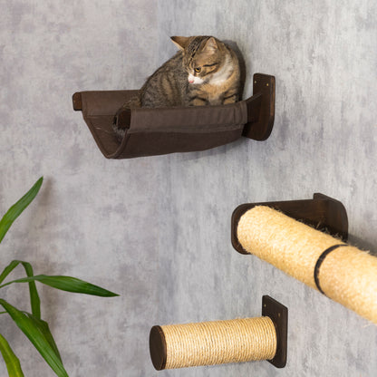 Cozy Cat Hammock with Built-in Feeder and Steps - Perfect Kitty Playground