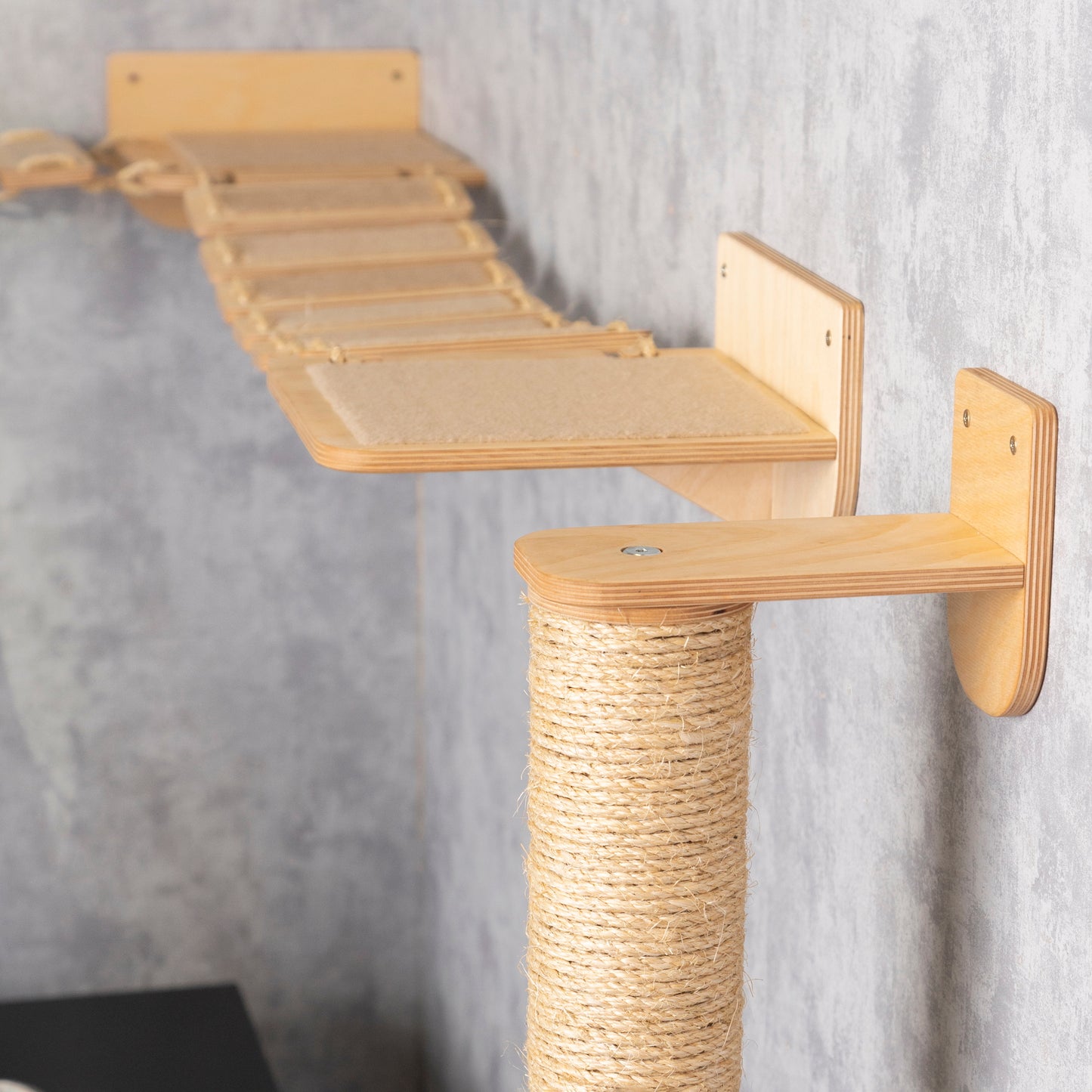 Multifunctional Cat Scratching Post: Transform Your Cat's Corner into an Adventurous Playground with Steps and a Bridge