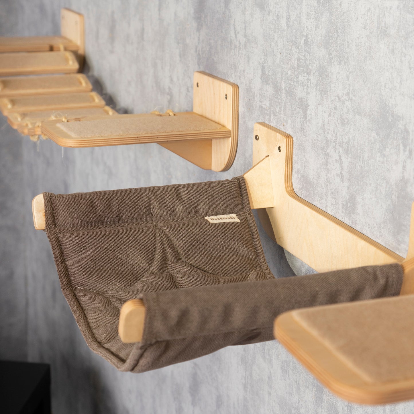 Elevate Your Cat's Playtime: Modern Cat Hammock, Step, and Bridge Trio