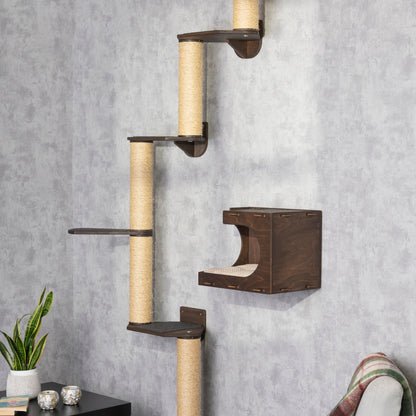 Stylish Cat Tree and Cat House Combo - Perfect Lounging Spot for Your Feline Friends