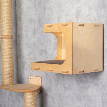 Stylish Cat Tree and Cat House Combo - Perfect Lounging Spot for Your Feline Friends