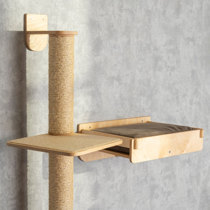 Multi-Level Cat Tree with Cozy Bed and Convenient Feeder