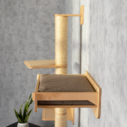 Multi-Level Cat Tree with Cozy Bed and Convenient Feeder