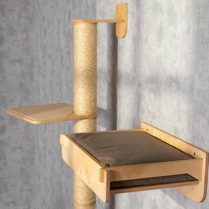 Multi-Level Cat Tree with Cozy Cat Bed and Spacious Cat Shelf