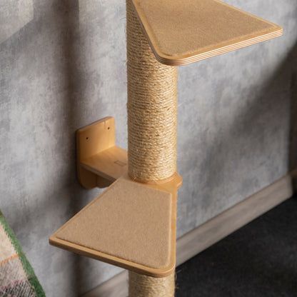 Stylish Cat Tree & Cat Shelves with Built-in Cozy Bed - A Space-Saving Solution for Your Feline Friend