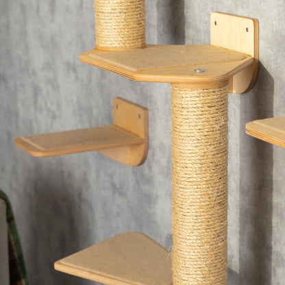 Cat Tree and Cat Steps with Integrated Shelves, Cat Bed and Cat Feeder- A Comfy Spot for Rest and Play