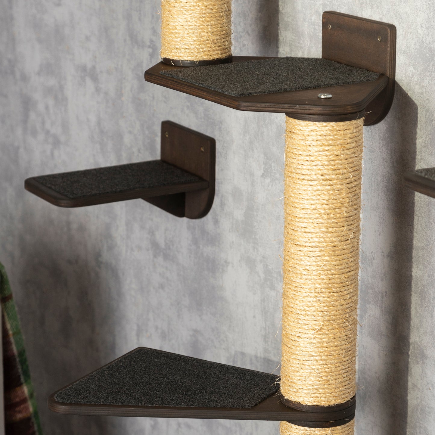 Cat Tree and Cat Steps with Integrated Shelves, Cat Bed and Cat Feeder- A Comfy Spot for Rest and Play