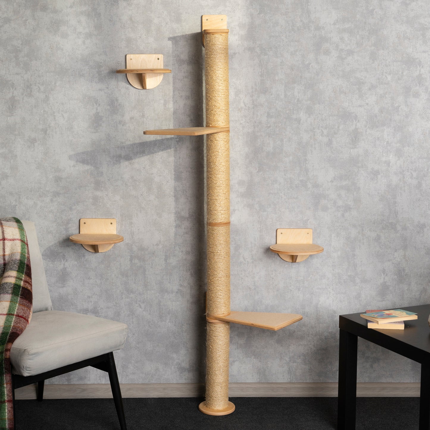 Multi-Level Cat Tree and Wall Mounted Shelves Set - Keeping Kitty Active and Content