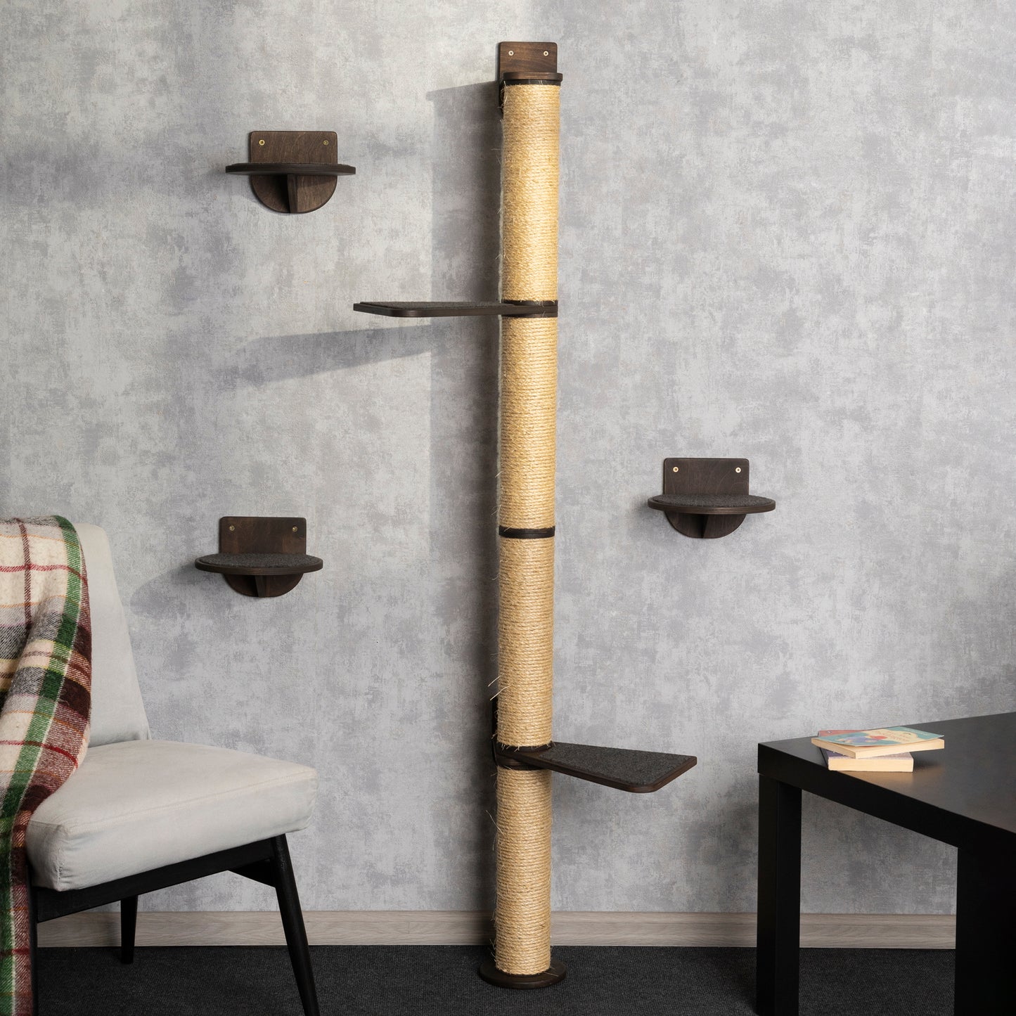 Multi-Level Cat Tree and Wall Mounted Shelves Set - Keeping Kitty Active and Content