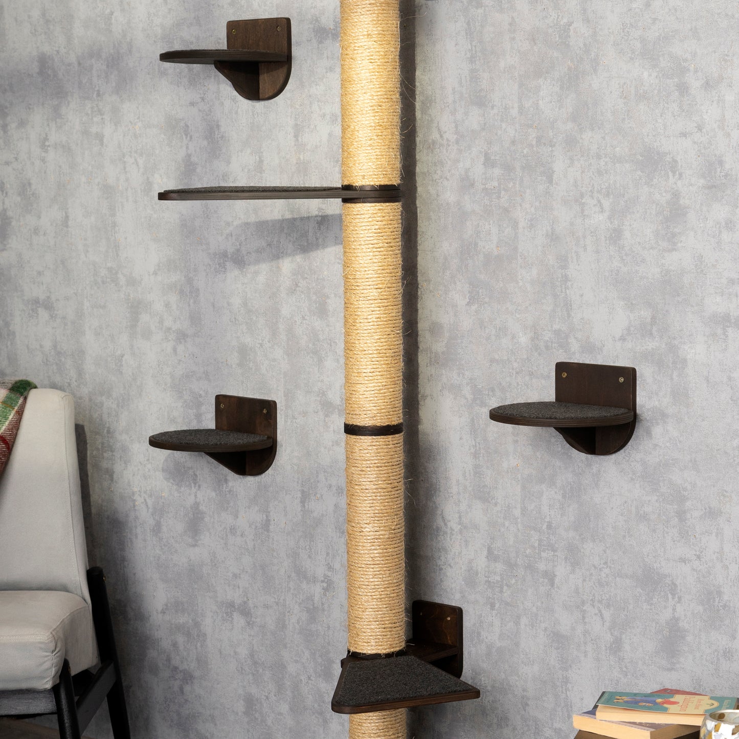 Multi-Level Cat Tree and Wall Mounted Shelves Set - Keeping Kitty Active and Content