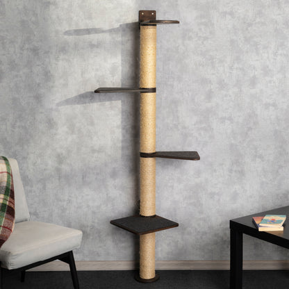 Multi-Level Cat Tree and Wall Mounted Shelves Set - Keeping Kitty Active and Content