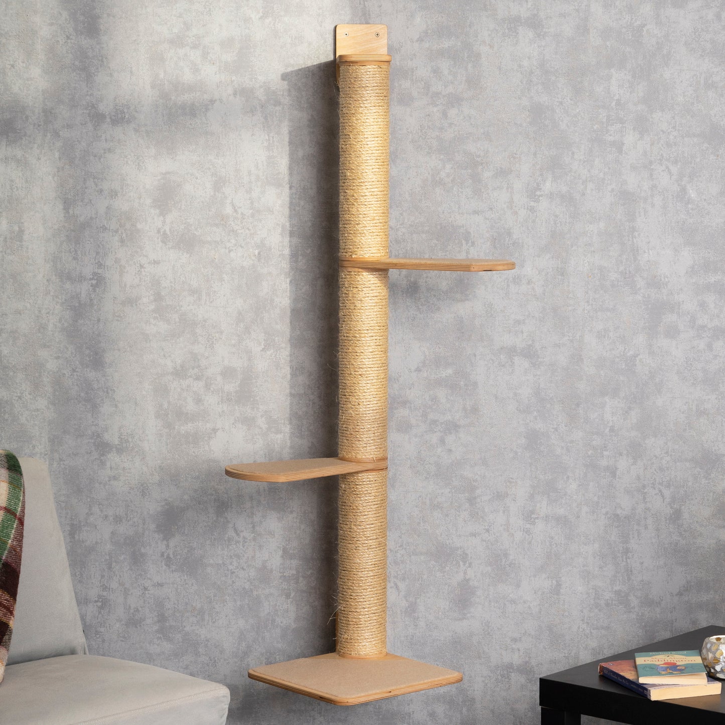 Space-Saving Cat Tree with Built-In Cat Shelves - Ideal for Busy Felines