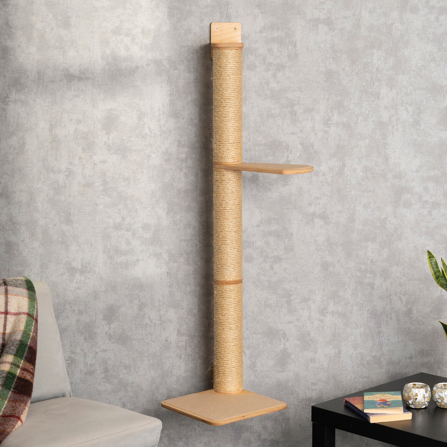 Modern Cat Scratching Post with Stylish Cat Shelves - Perfect for Play and Perching