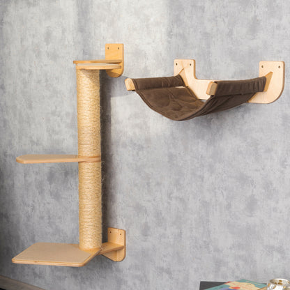 Modern Cat Tree with Cozy Hammock and Stylish Shelves - Perfect Furniture for Your Feline Friend