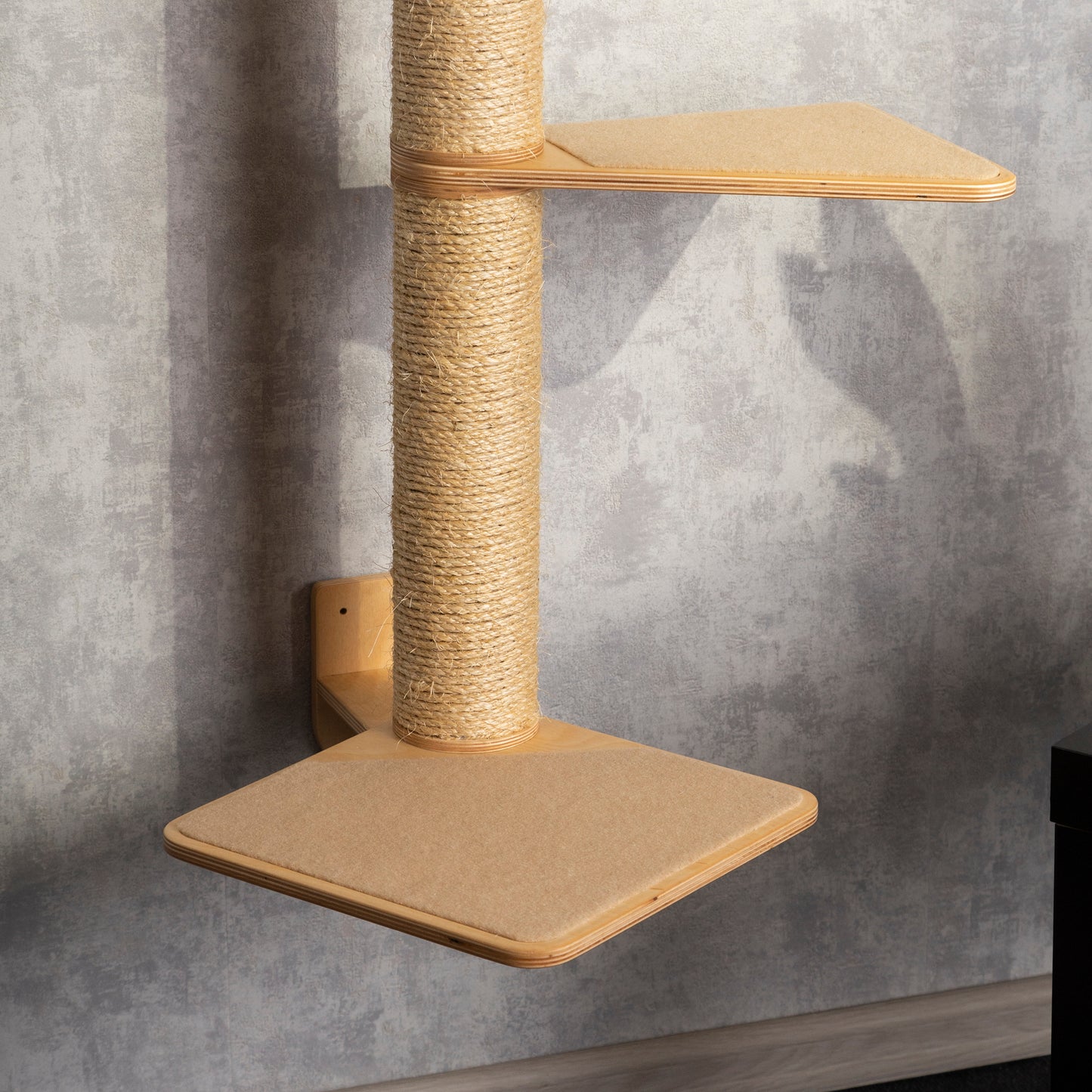 Unique Cat Tree with Cozy Bed and Convenient Shelves - Premium Cat Feeder Included