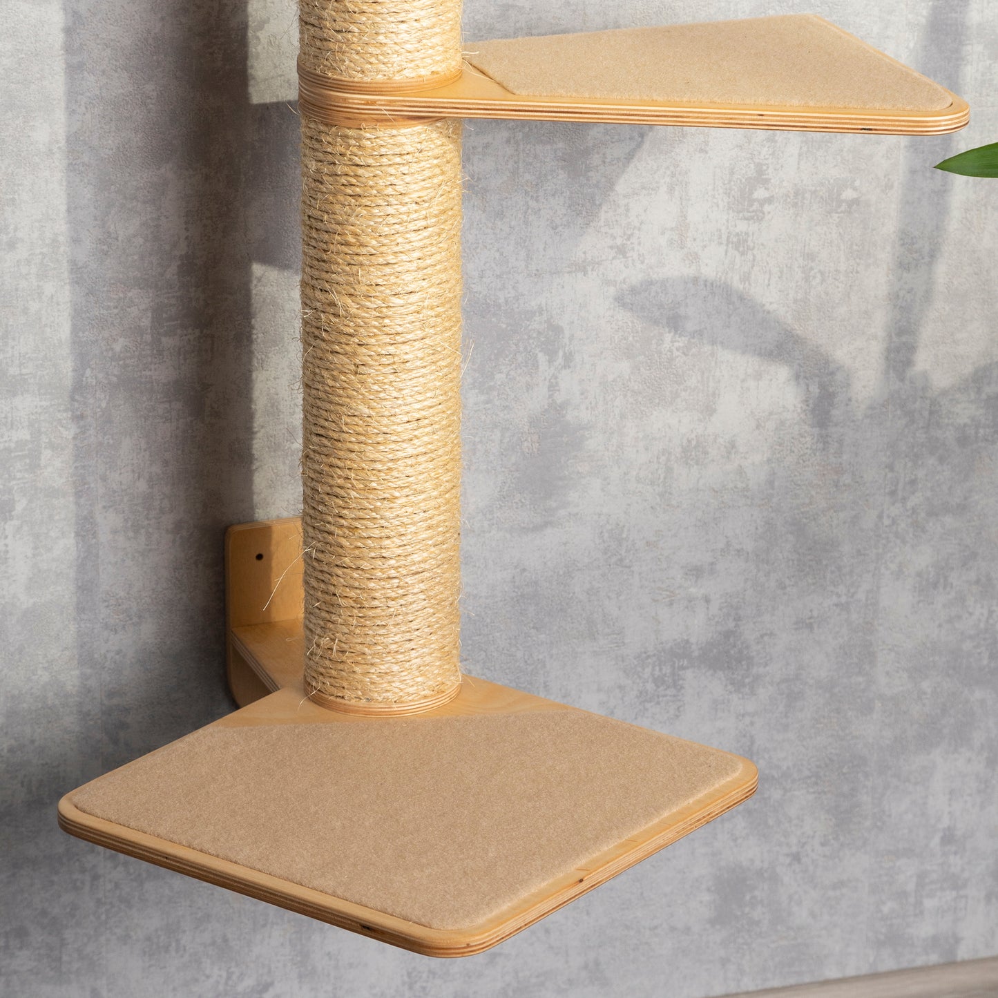 Modern Cat Tree with Cozy Bed and Stylish Shelves - Perfect for play and relaxation