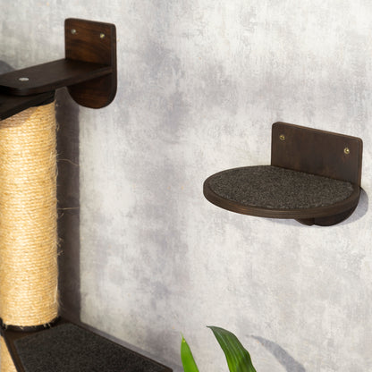 Modern Cat Tree with Cozy Bed and Stylish Shelves - Perfect for play and relaxation