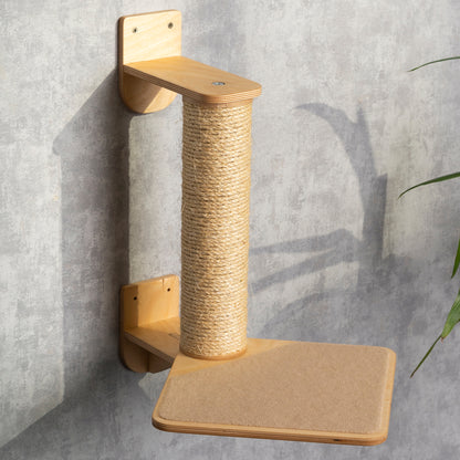 Scratching post with removable shelf for the perfect pet