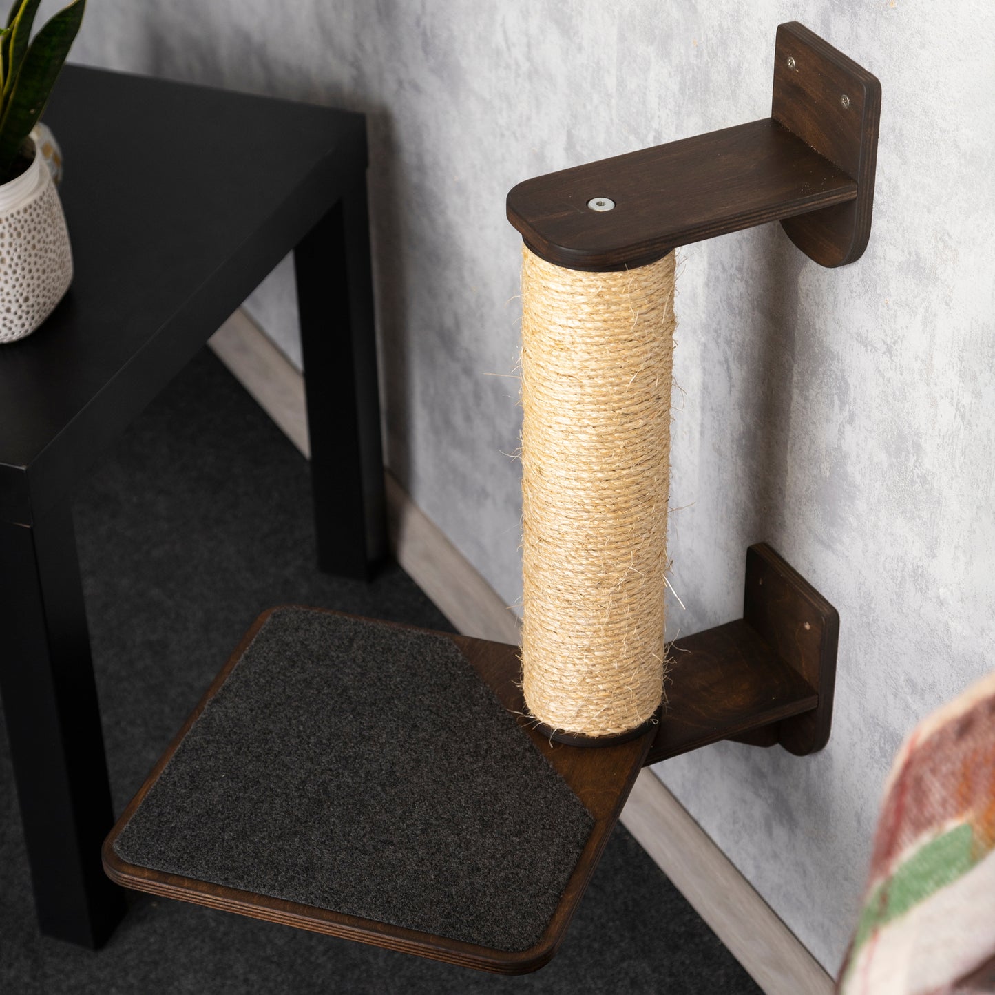 Scratching post with removable shelf for the perfect pet