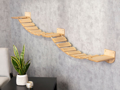 cat tower - wall shelves, cat bridge, pet steps, cat climbing wall, cat steps for wall